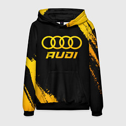 Толстовка-худи мужская Audi - gold gradient, цвет: 3D-черный
