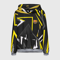 Толстовка-худи мужская ФК Барселона эмблема, цвет: 3D-меланж