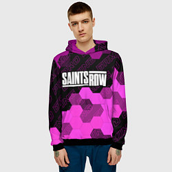 Толстовка-худи мужская Saints Row pro gaming: символ сверху, цвет: 3D-черный — фото 2