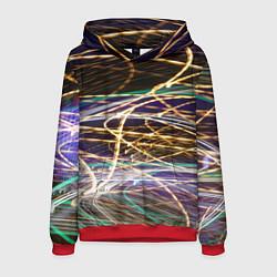 Толстовка-худи мужская Световые эффекты, цвет: 3D-красный
