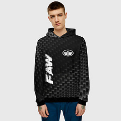 Толстовка-худи мужская FAW карбоновый фон, цвет: 3D-черный — фото 2