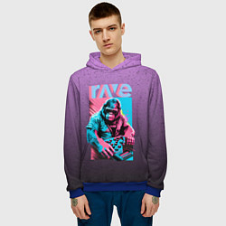 Толстовка-худи мужская DJ Gorilla, цвет: 3D-синий — фото 2