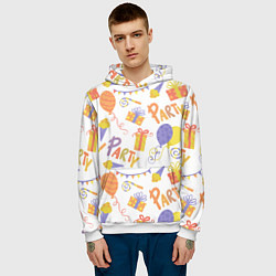 Толстовка-худи мужская Party style, цвет: 3D-белый — фото 2