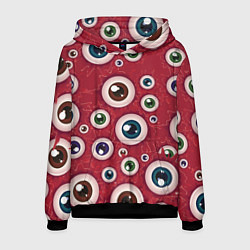 Толстовка-худи мужская Множество жутких глаз, цвет: 3D-черный