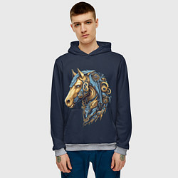 Толстовка-худи мужская Механический конь, цвет: 3D-меланж — фото 2