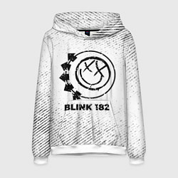 Толстовка-худи мужская Blink 182 с потертостями на светлом фоне, цвет: 3D-белый
