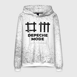 Толстовка-худи мужская Depeche Mode с потертостями на светлом фоне, цвет: 3D-белый