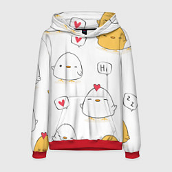 Толстовка-худи мужская Привет цыпленок, цвет: 3D-красный
