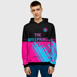 Толстовка-худи мужская The Offspring - neon gradient: символ сверху, цвет: 3D-черный — фото 2