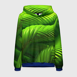 Толстовка-худи мужская Объемный зеленый канат, цвет: 3D-синий