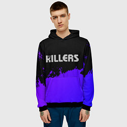 Толстовка-худи мужская The Killers purple grunge, цвет: 3D-черный — фото 2