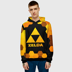 Толстовка-худи мужская Zelda - gold gradient, цвет: 3D-черный — фото 2