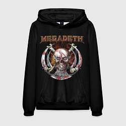 Толстовка-худи мужская Megadeth - боевой череп, цвет: 3D-черный