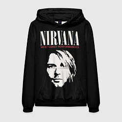 Толстовка-худи мужская Nirvana - Kurt Cobain, цвет: 3D-черный