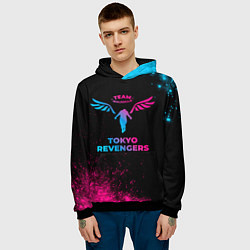 Толстовка-худи мужская Tokyo Revengers - neon gradient, цвет: 3D-черный — фото 2