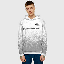 Толстовка-худи мужская Dead by Daylight glitch на светлом фоне: символ св, цвет: 3D-белый — фото 2