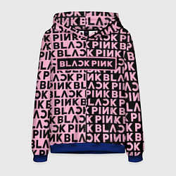 Толстовка-худи мужская Blackpink - pink text, цвет: 3D-синий