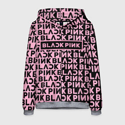 Толстовка-худи мужская Blackpink - pink text, цвет: 3D-меланж