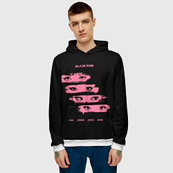 Толстовка-худи мужская Blackpink Eyes, цвет: 3D-белый — фото 2