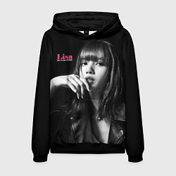Толстовка-худи мужская Blackpink Lisa in leather jacket, цвет: 3D-черный