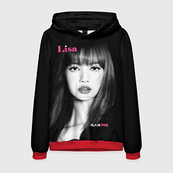 Толстовка-худи мужская Blackpink Lisa Portrait, цвет: 3D-красный