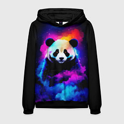 Толстовка-худи мужская Панда и краски, цвет: 3D-черный