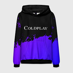 Толстовка-худи мужская Coldplay purple grunge, цвет: 3D-черный