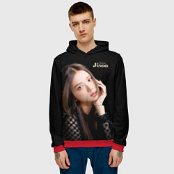 Толстовка-худи мужская Blackpink Cute Jisoo Kim, цвет: 3D-красный — фото 2