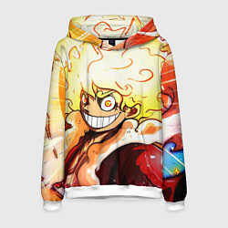 Толстовка-худи мужская Луффи 5 гир бог Ника - One Piece, цвет: 3D-белый