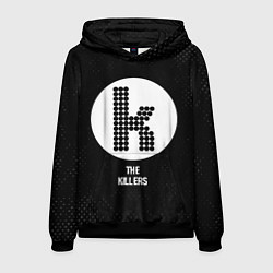 Толстовка-худи мужская The Killers glitch на темном фоне, цвет: 3D-черный