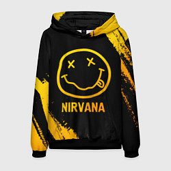 Толстовка-худи мужская Nirvana - gold gradient, цвет: 3D-черный