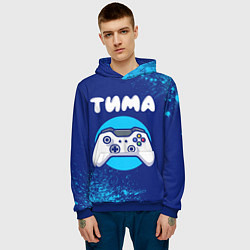 Толстовка-худи мужская Тима геймер, цвет: 3D-синий — фото 2