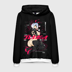 Толстовка-худи мужская Nier automata waifu, цвет: 3D-белый