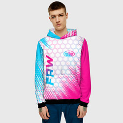 Толстовка-худи мужская FAW neon gradient style: надпись, символ, цвет: 3D-черный — фото 2