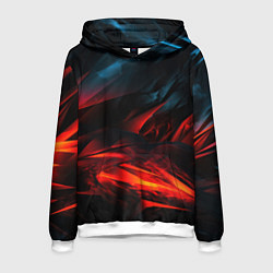 Толстовка-худи мужская Red black abstract, цвет: 3D-белый