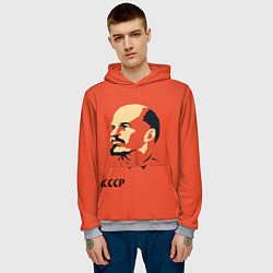 Толстовка-худи мужская СССР Ленин жив, цвет: 3D-меланж — фото 2