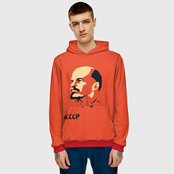 Толстовка-худи мужская СССР Ленин жив, цвет: 3D-красный — фото 2
