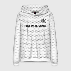 Толстовка-худи мужская Three Days Grace glitch на светлом фоне: символ св, цвет: 3D-белый
