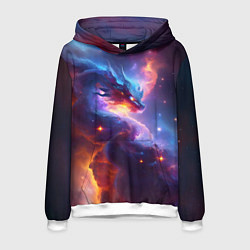 Толстовка-худи мужская Туманность дракона, цвет: 3D-белый