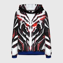 Толстовка-худи мужская Киберпанк скелет красный, цвет: 3D-синий