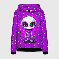 Толстовка-худи мужская Alien - purple color, цвет: 3D-черный