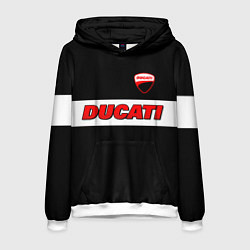 Толстовка-худи мужская Ducati motors - черный, цвет: 3D-белый