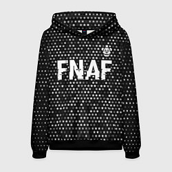 Толстовка-худи мужская FNAF glitch на темном фоне: символ сверху, цвет: 3D-черный