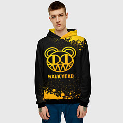 Толстовка-худи мужская Radiohead - gold gradient, цвет: 3D-черный — фото 2