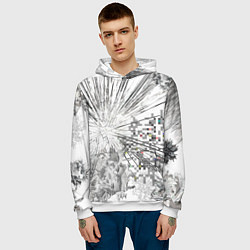 Толстовка-худи мужская Техно, цвет: 3D-белый — фото 2