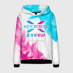 Толстовка-худи мужская Exeed neon gradient style, цвет: 3D-черный