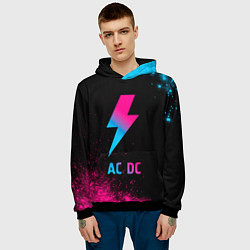 Толстовка-худи мужская AC DC - neon gradient, цвет: 3D-черный — фото 2