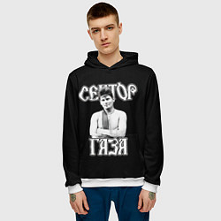 Толстовка-худи мужская Сектор Газа и Анархия хой, цвет: 3D-белый — фото 2