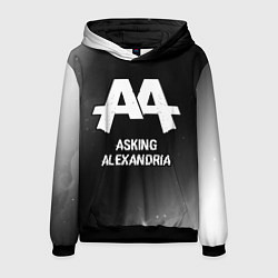 Толстовка-худи мужская Asking Alexandria glitch на темном фоне, цвет: 3D-черный