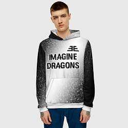 Толстовка-худи мужская Imagine Dragons glitch на светлом фоне: символ све, цвет: 3D-белый — фото 2